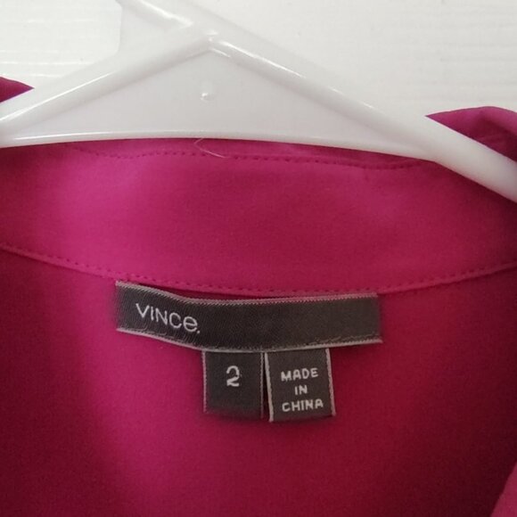 Vince Magenta sleeveless silk button-down blouse XS - Picture 5 of 8